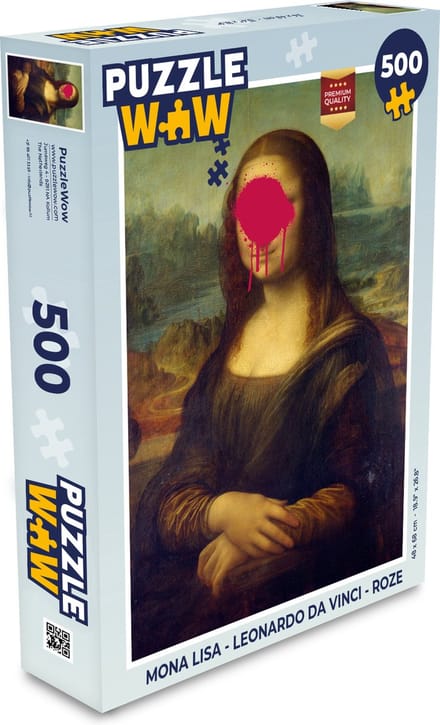 Puzzel Mona Lisa - Leonardo da Vinci - Roze - Legpuzzel - Puzzel 500 stukjes