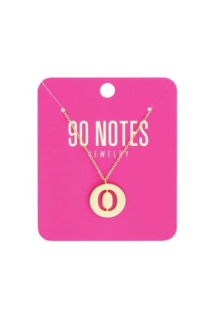 90 NOTES - Initial Ketting - Letter O - goudkleurig