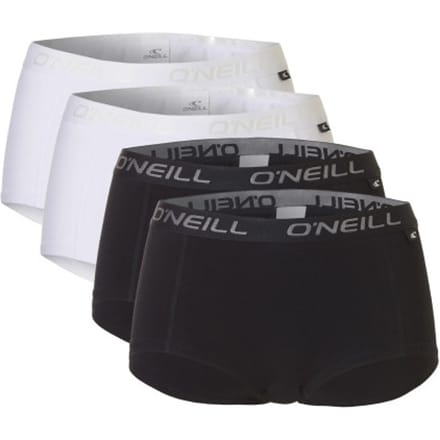 O'Neill Dames Boxershorts 4-Pack Wit/Zwart - Maat L