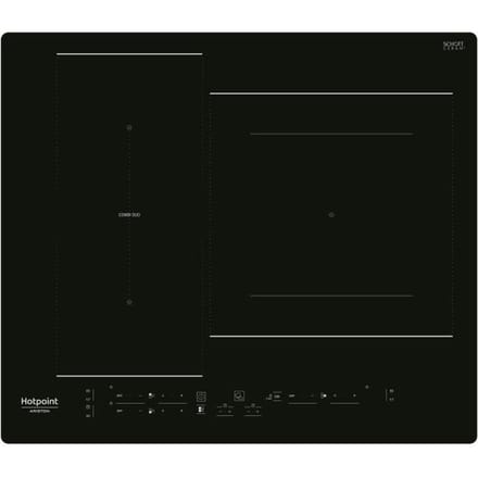 Table de cuisson induction - HOTPOINT - 3 zones - Zones modulables - L 59 x P 51 cm - HB2760BNE - 7200W total - Noir