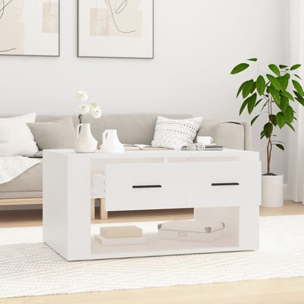 vidaXL - Salontafel - 80x50x40 - cm - bewerkt - hout - wit