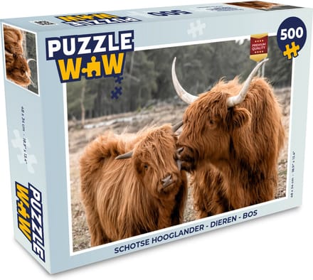 Puzzel Schotse hooglander - Dieren - Bos - Legpuzzel - Puzzel 500 stukjes