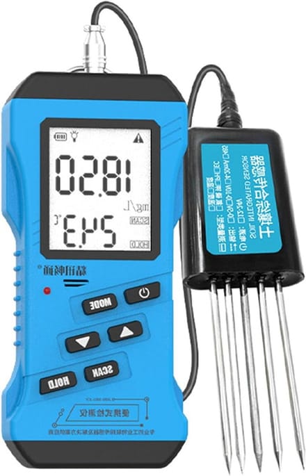 Bodemtester 7 in 1 - Bodemdetector Vochtsensor - Plantenverzorging Optimaliseren - Meet NPK pH Vocht EC - 3-9 pH - Grijs
