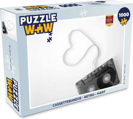 Puzzel Cassettebandje - Retro - Hart - Legpuzzel - Puzzel 1000 stukjes volwassenen