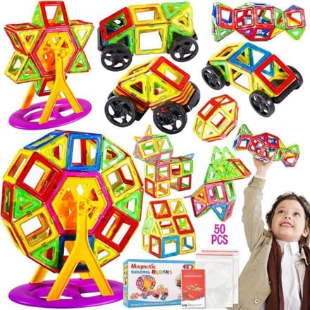 Magnetische Constructies - ZIG-ZAG GEBIEDEN - Parent - 50 Stuks - Veelkleurig - ABS Plastic