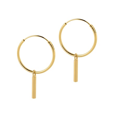 Goud Plated Hoops Met Lang Staafje 18 MM