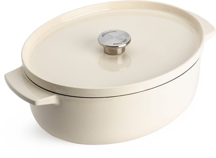 KitchenAid braadpan 30cm - geëmailleerd gietijzer - amandel wit - ovaal