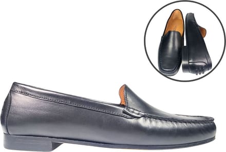 Stravers - Luxe Mocassins Leren Zool Maat 45 Zwart Dames Grote Maten Instappers