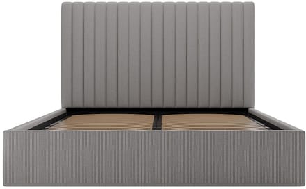 Vente-unique Bed met opbergruimte fluweel grijs 160 x 200 cm