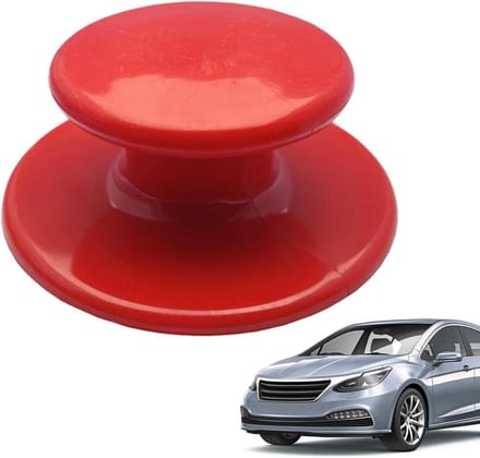 Wax Applicator - Polijstpad Spons - Auto Waxen - Met Handvat - 1 Stuk - Oranje Rood