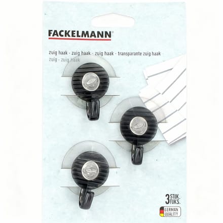 Set van 3 zuignaphaken Fackelmann Tecno