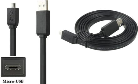 OneOne 1,5m Micro USB kabel. Extra sterke platte laadkabel. Stevig oplaadkabel snoer past op Samsung Galaxy A01 Core, A02, M01 Core, M01s, M01, M02, J2 Core