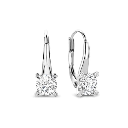 TI SENTO Dames Oorbellen - 925 zilver - Zirconia wit - 78009ZI