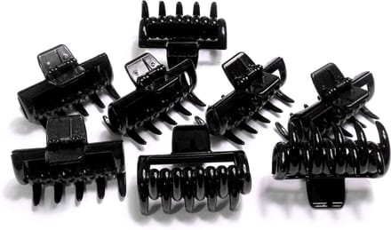 8 haarklemmen 7 cm glanzend zwart