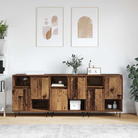 vidaXL - Dressoir - 3 - st - Oudhout - 60 - x - 35 - x - 70 - cm