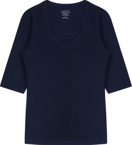 Claesen's® - 3/4 Sleeve R-Neck T-Shirt Cotton/LycraN 8017-Navy-S
