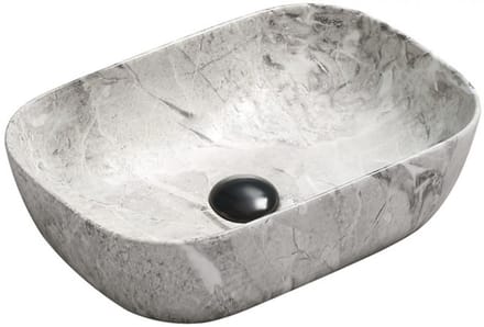 Mexen Rita opzetwastafel 45 x 32 cm, grijze steen - 21084598