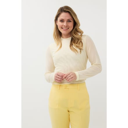 EsQualo Top Mesh Light Yellow Größe: S | Longsleeves Outlet | Damen | Gelb