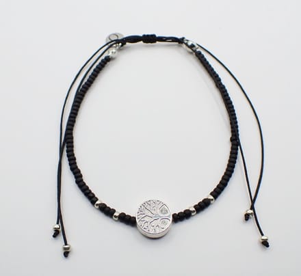 Colure® armband Miyuki matzwart met symbool Tree of Life - Levensboom