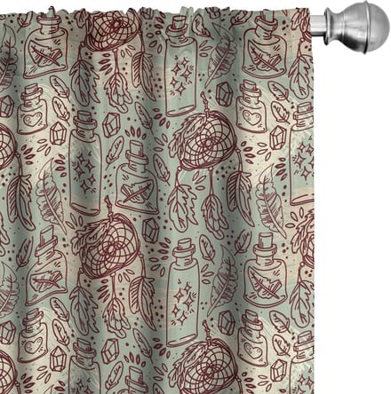 ABAKUHAUS Boho Gordijnen – 2x75x175 cm – Microfiber – Halverdonker