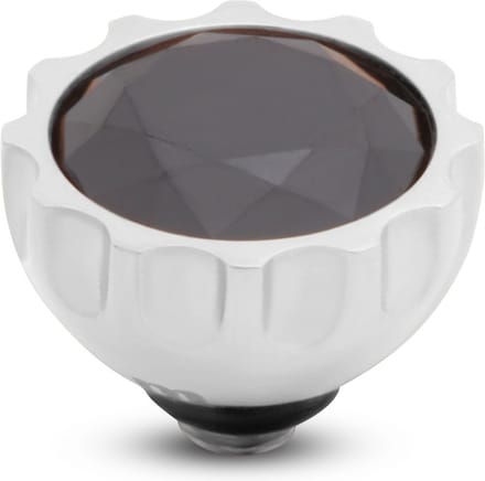 Melano Twisted Sun CZ Steentje Black Zilver