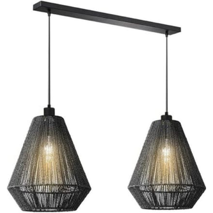 LABEL51 Ibiza Hanglamp - Zwart - Stof - 2-Lichts