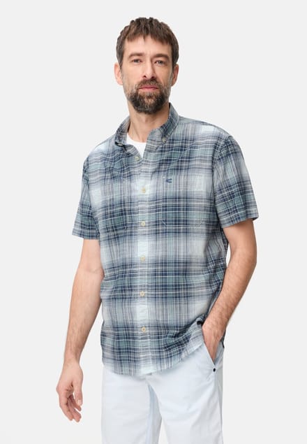 camel active Shirt met korte mouwen met borstzak - Maat - Indigoblauwmenswear-M