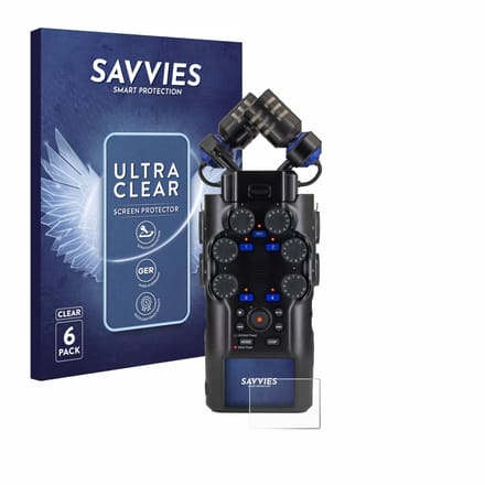 Savvies - Screenprotector voor Zoom H6 studio - Folie Beschermfolie transparant 6 Stuks