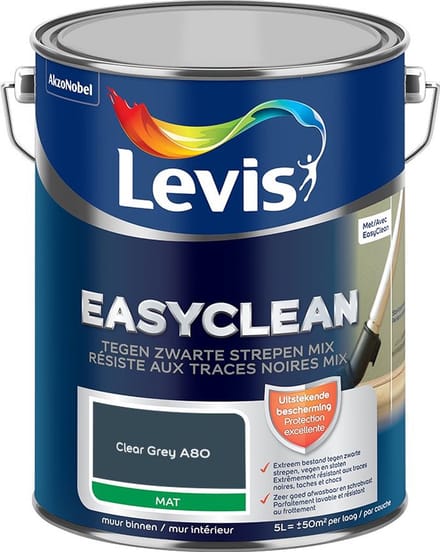 Levis - Easyclean Tegen Zwarte Strepen Mix - Clear Grey A80 - Mengverf - 5 L