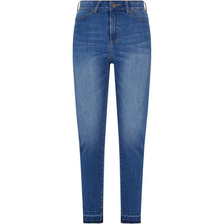 Urban Classics Dames Skinny-jeans met hoge taille en open zoom TB6865