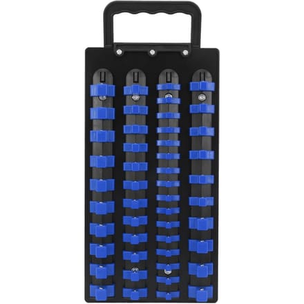 48-delige Socket Organizer Tray 1 2 Inch X 14 Clips 3 8 Inch X 18 Clips 1 4 Inch X 16 Clips Draagbare Socket Rail Houder blauw