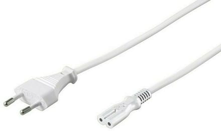 Pro Voedingskabel C7 (2 pins) - Wit - 3m - Recht