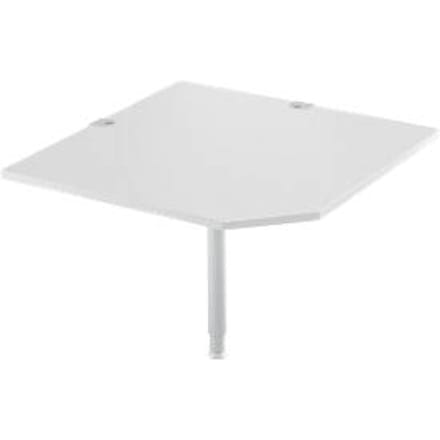 Schäfer Shop  Select Systeemhoekblad, CAD, poot, B 1000 x D 1000 mm, wit/blank aluminium