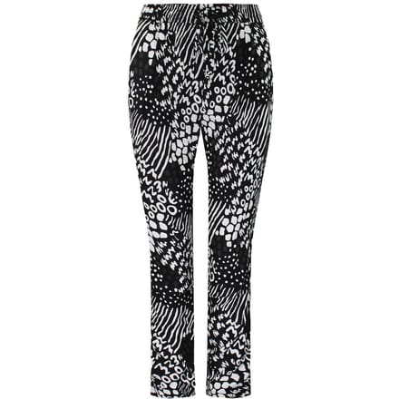 Vans Off The Wall Stretch Taille Bedrukte Zwart/Wit Dames Broek V1Z3BLK