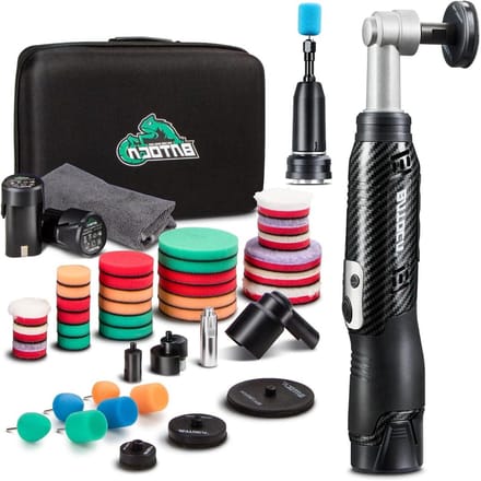 Accu Polijstmachine - Poets Set - Auto Detailing - Dubbele Kop - 25-75mm Schijf - Zwart