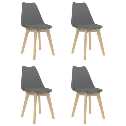 vidaXL - Eetkamerstoelen - 4 - st - kunststof - grijs