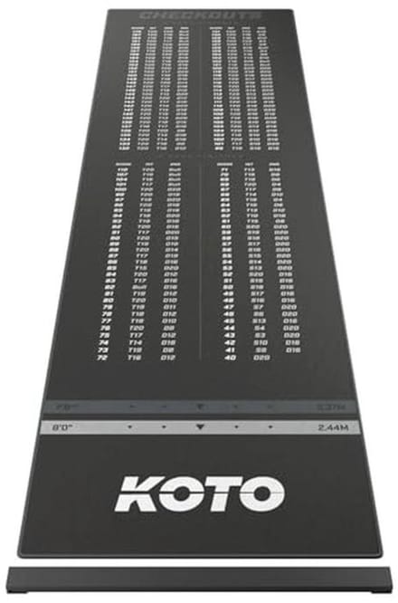 Dartmat met Checkout en Antislip Onderzijde 285 x 80 cm