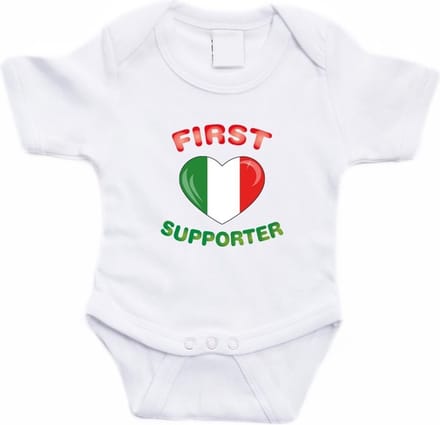 Wit First Italie supporter rompertje baby - Babykleding 68