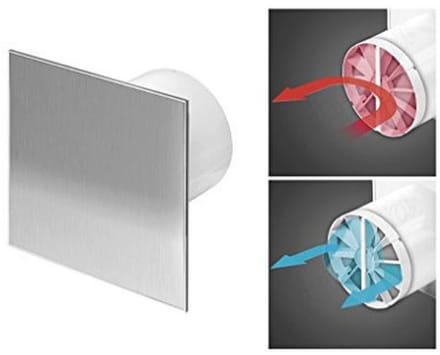 Badventilator Ø 100 mm met terugslagklep voor badkamer en keuken
