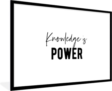Fotolijst incl. Poster - Quotes - Kennis - Leren - Studenten - Studeren - 90x60 cm - Posterlijst
