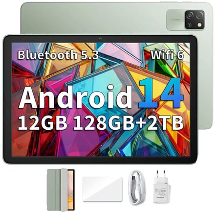 Blackview Tab 60 WiFi Android 14 Tablet - 12GB+128GB(1TB Externe SD) - 10.1'' HD+ Display - 5100mAh Batterij - Dubbele boxluidsprekers Groen