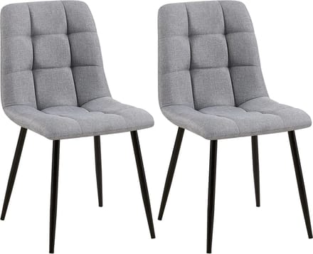 CLP Tilde Set van 2 eetkamerstoelen - Zonder armleuning - Industrieel - Stof/grijs