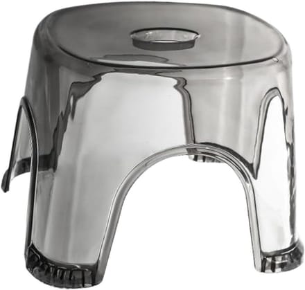 Douchekruk - Badkamer kruk - Veilig zitten - Antislip ontwerp - 22 cm hoog - Transparant grijs