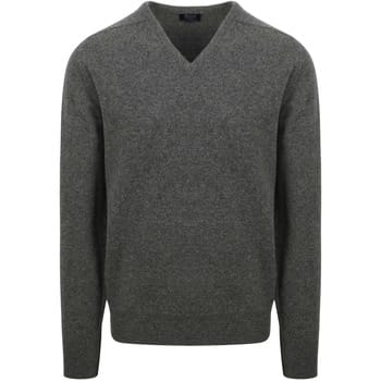 William Lockie Pullover Lamswol V Cliff Grijs - Maat XXL - Heren - Pullovers
