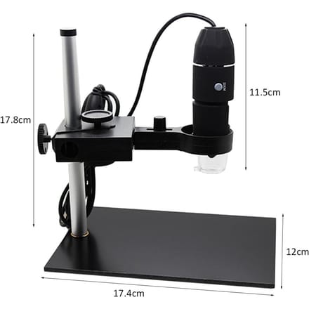 Support réglable pour microscope numérique Windows/Vista/Android/téléphones intégrés noir