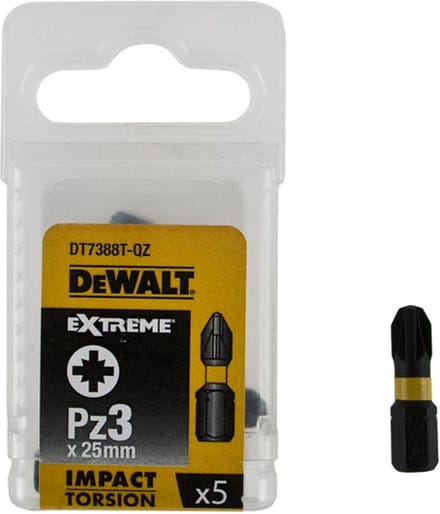 Dewalt Schroefbits - Extreme Impact Torsion - Pozidriv Pz3 Impact - 25mm - 5 Stuks