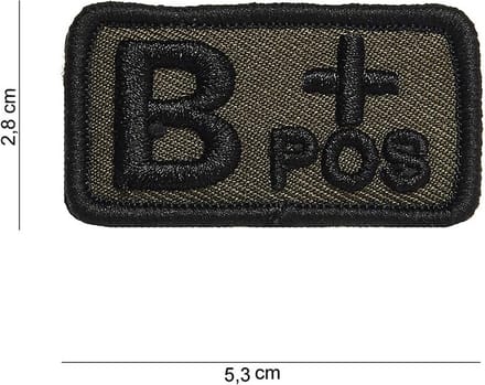 Embleem stof Bloedgroep B+ groen