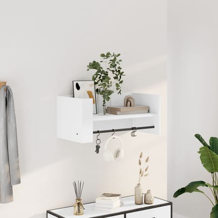 Vidaxl Wandplank, Wit, 70,5X35X30,5 Cm, Materiaal Houtvezelplaat