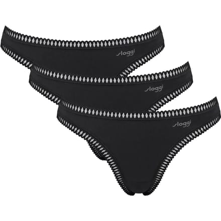 Sloggi Women GO Crush String (3-pack) - dames string - zwart