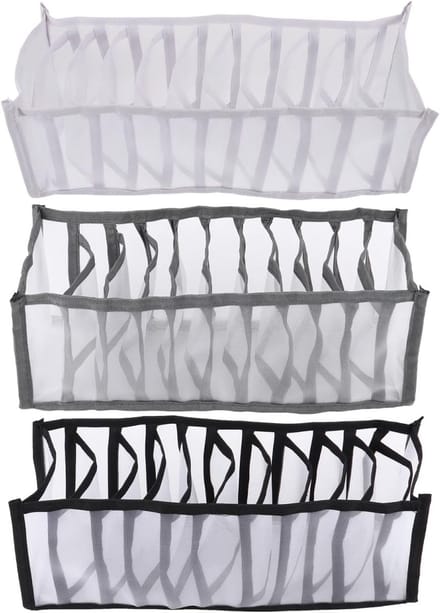 Set van 3 Stapelbare Plastic Opbergdozen voor Multi-functionele Organisatie en Opslag van Huishoudelijke Spullen